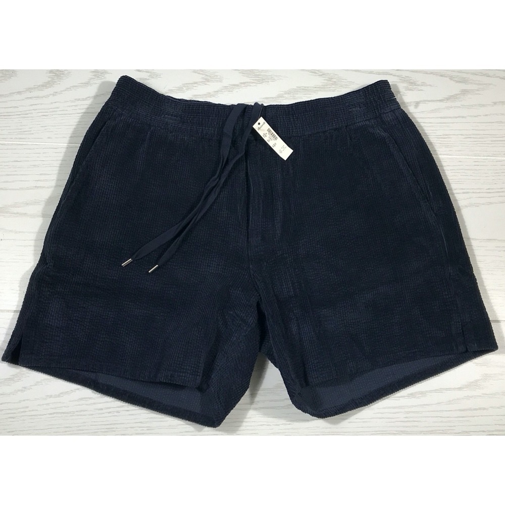 Madewell Seersucker Corduroy Everyday Shorts Men's Medium Navy Cotton Blend New